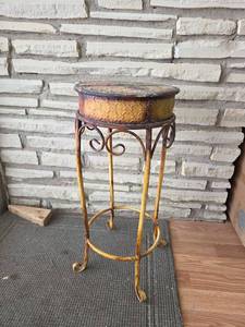 lot 779 image: Decorative Metal Plant Stand with Embossed Detail