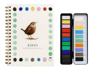 lot 4311 image: WATERCOLOR WORKBOOK,COLORFUL COLORING BOOK WITH 12COLOR WATERCOLOR PAINTS SET - Retail $20