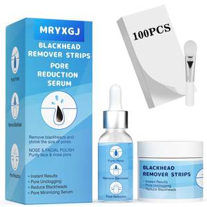 lot 4312 image: MRYXGJ 100Pcs-50g Blackhead Remover Strips, Nose & Facial pore cleaner Kit with pore minimizer Serum(30g), Deep Cleansing Pore Strips��black head remover for face & nose - Retail $33