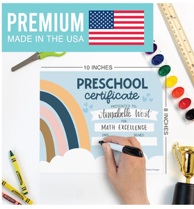 lot 4318 image: Preschool Graduation Certificates �� 25 Pre-K Graduation Certificates for Students, Preschool Diploma Certificate, Boho Pre-K Diploma Certificate of Achievement for Kids - Retail $0