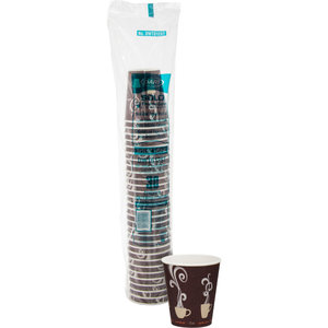 lot 7015 image: SOLO� Thermoguard Insulated Paper Hot Cups  12 oz  Steam Print Design  30 count