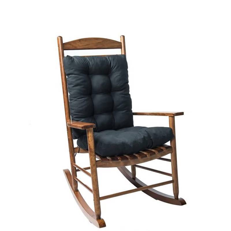 lot 14448 image: Indoor Outdoor Rocking Chair Cushions Pack of 1, Patio Chair Cushion High Back Chair Seat Cushions for Garden Patio Furniture, Black - Retail $26