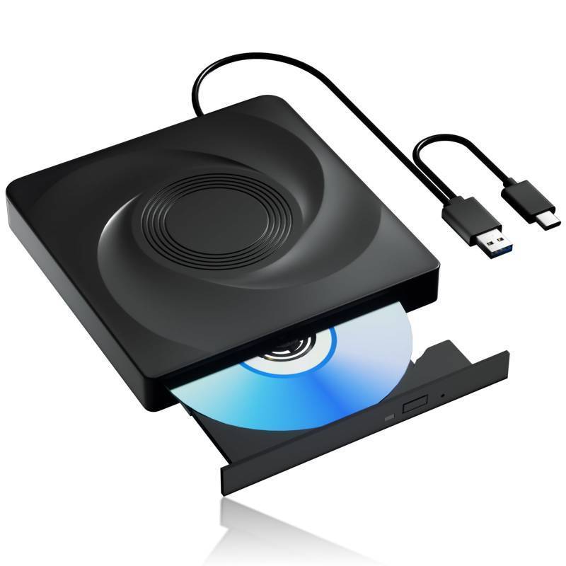 lot 71692 image: External CDDVD Drive for Laptop External DVD Drive, DVD Player Portable CD Reader for Laptop, CD Burner Compatible with PC Windows 11107 Linux Mac OS - Retail $16