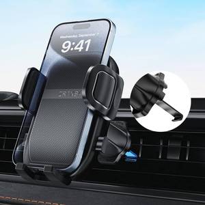 lot 71821 image: Phone Holders for Your Car with Metal Hook Clip, Air Vent Cell Phone Car Mount 360° Rotation Car Phone Holder Universal Automobile Cradle Fit for iPhone Android and All Smartphones Dark Black - Retail $16