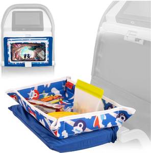 lot 71849 image: Gear Airplane Tray Table Cover - Organize Kids Travel Essentials - Snack & Toy Pockets for Airplane Toys for Toddlers 1-3 - Foldable Tablet Stand for Travel Toddler Essentials - Plane Pattern - Retail $30