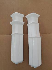 lot 71853 image: Self Adhesive Baseboard Corner Blocks, 4inch(Width)3 Inside  3 Outside Corners-Connector Between The Wall Base Cove Base Rubber Moulding Trim, Perfect Match for Our S100 Baseboard(White) - Retail $14