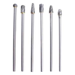 lot 71861 image: 10mm Rotary Aluminum Cut Burr 6Pcs 6mm 14 Inch Shank 150mm Long Reach, Carbide Alloy Rotary Burr Set, Fit for Woodworking, Drilling, Metal Carving, Engraving, Polishing - Retail $41