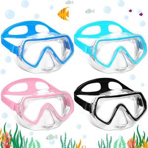 lot 71862 image: 4 Pcs Kids Nose Goggles Swim Goggles with Nose Cover for 3-8 Tempered Glass Snorkel Dive Mask Anti Fog with Elastic Strap No Leak Swimming Mask for Summer Diving Snorkeling(Vivid Colors) - Retail $1,449