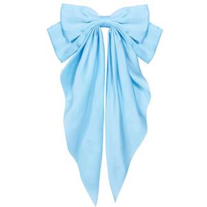 lot 71873 image: Big Long Tail Silky Satin Hair Bows, Oversized Hair Ribbon Bowknot French Barrettes for Women Girls Straight, Kinky, Coily, Curly, Wavy, Thick, Fine Long Hair Decor Accessories Set Sky Blue - Retail $6,382