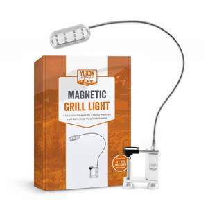 lot 71895 image: Bright and Durable Magnetic LED Grill Light for Grilling and BBQ, Attaches Magnetically or with Built in Clamp, Long Flexible Gooseneck, Perfect for Blackstone Grills - Retail $35