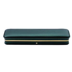 lot 71911 image: PU Leather Necklace Box Rectangle Blackish Green Bracelet Case Box Velvet Interior Jewelry Box Organizer Gift Box Display Case Chain Holder (9.45 x 2.17 x 1.38) - Retail $10