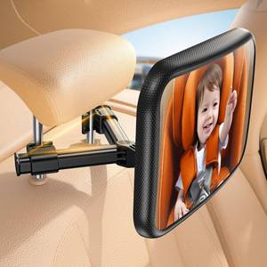 lot 71913 image: Baby Car Mirror for Backseat - 2025 Safest Triangle Hook Clip Acrylic Car Seat Mirror for Rear Facing, 360° Rotation & Wide Clear View, 3S Quick Install, Newborn Baby Essentials Accessories - Retail $18