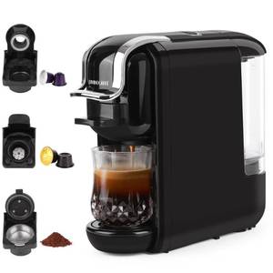lot 71933 image: Espresso Maker for Nespresso Capsule, Lavazza Blue Capsule & Coffee Powder, 19 Bar Pump Pressure Makes Authentic Espresso Coffee, Mini Espresso Coffee Machines with Removable Water Tank. - Retail $100