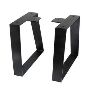 lot 71940 image: 10 Inch Trapezoid Table Legs Black, DIY Furniture Metal Legs for Coffee Table, Bench Stool Cabinet Furniture Feet - Set of 2 - Retail $33