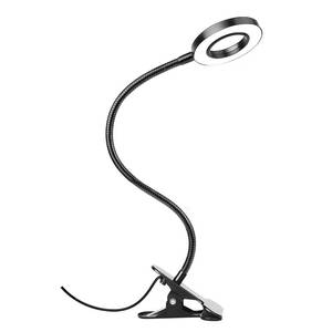 lot 71962 image: Desk Clip on Lamp for Reading Home Office, 10 Dimmable Brightness 3 Modes, Clamp Light for Bed Headboard