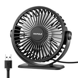 lot 71969 image: Desk Fan USB Powered Small Portable Fan, 3 Speeds Adjustable Strong Breeze Mini Personal Fans, 360° Rotation Quiet Plug In USB Fans for Desktop Bedroom Office Table Travel, Black, 4.9ft Cable