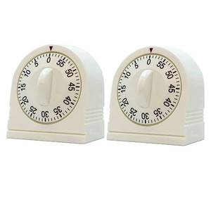 lot 71977 image: 60 Minute Wind Up Timer, Visual Mechanical Timer with Loud Alarm, Manual Countdown Timers for Classroom, Home, Study and Cooking (2 Pack)