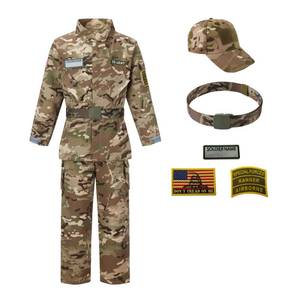 lot 71981 image: Army Costume for Boys, Kids Military Soldier Costume, Army Outfit for Boys, Halloween Kids Camouflage Uniform, CP Camo, M6-8Years