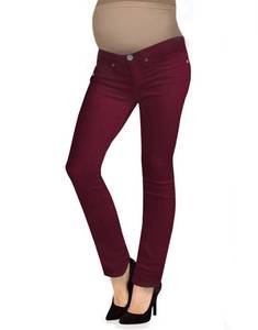 lot 71994 image: Hybrid & Company Super Comfy Stretch Womens Maternity Bootcut Jeans with Real Pockets PM2835CDS Maroon Medium