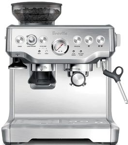 lot 72009 image: Breville Barista Express Espresso Machine. POWERS ON BUT MISSING MANY PARTS. SEE LAST PHOTO for Broken Part.