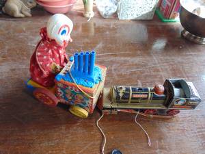 lot 1964 image: Train and Clown Toy