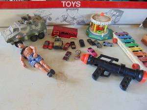 lot 2074 image: Selection of Toys and Signs