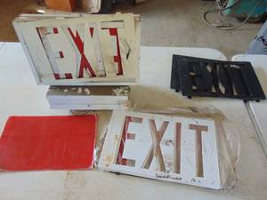lot 2076 image: Exit Sign - with additional Parts - Coverings