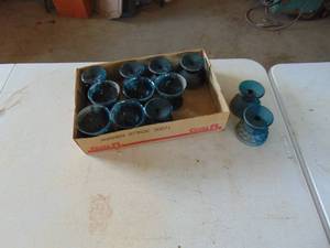 lot 2103 image: 12 Footed Blue Glasses
