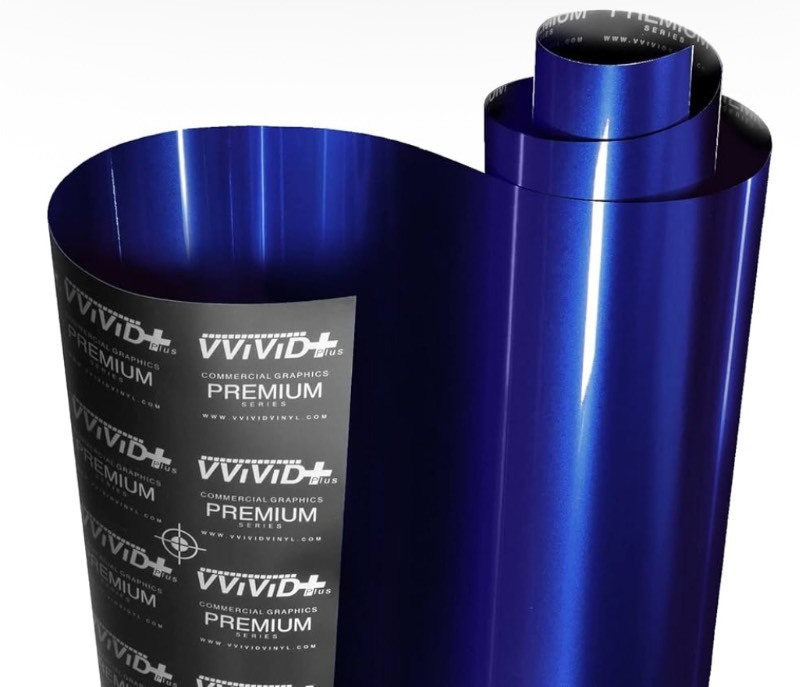 lot 73 image: VViViD Ultra Gloss Neptune Pearl Blue 6ft x 5ft Vinyl Car Wrap Premium Paint Replacement Film Roll with Nano Air Release, Stretchable Cap Liner, Self Adhesive, Indoor Outdoor