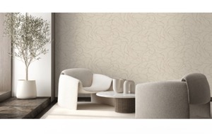 lot 32 image: Huge Commercial Quality Wall-Paper Material - Beautiful Abstract Minimalist Curvy Design - Light Color bone-ish - see all images 5 x 200