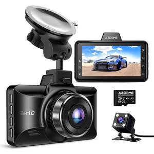 lot 4300 image: AZDOME M01 Dual Dash Cam Front and Rear with Free 64GB Card, 3 Screen Dual Dashboard Camera for Car, Built-in ADAS G-Sensor, 24H Parking Mode Car Camera (M01 Pro)