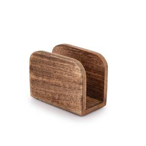 lot 4338 image: Samhita Burning Finish Mango Wood Napkin Holders For Kitchen Upright Paper Napkin Storage Dispenser House, Party, Restaurant, Hotel, Cafe, Bar (5.5x 2.5x 4)