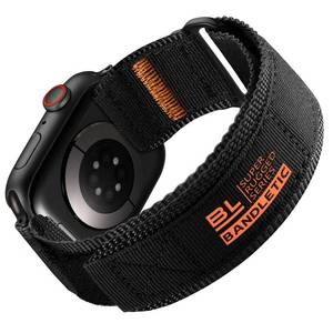 lot 4343 image: Bandletic Rugged Nylon Band Compatible with Apple Watch Bands for Men 46mm 45mm 44mm 49mm, Soft Tactical Adjustable Sports Woven Loop Strap for iWatch Series 11 10 9 8 7 6 5 4 Ultra SE 3 2 1, Black
