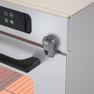 lot 4347 image: SAFELON 1 Pcs Baby Safety Oven Door Lock, Double Button Oven Lock for Kitchen Safety (Clear-Black)
