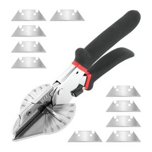 lot 4356 image: Miter Shears, Multi Angle Miter Shear Cutter With 10 Replacement Blades, 45-135 Degree Adjustable Angle Scissors Trim Shears Tools for Cutting Plastic, PVC and Thin Wood Strips