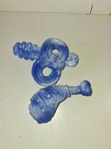 lot 4357 image: WinTour Dog Toys for Aggressive Chewers 3 Pack, Tough Dog Chew Toys for Aggressive Chewers, Indestructible Dog Toy to Keep Them Busy for Small, Medium and Large Breeds, Bacon Flavor, Blue