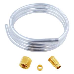 lot 4358 image: MENSI 14 Aluminum Tubing with Compression Olive Fittings M10x1 Female and Male Nuts, Pilot Burner Tube Pipe Assembly, 39.5 Long