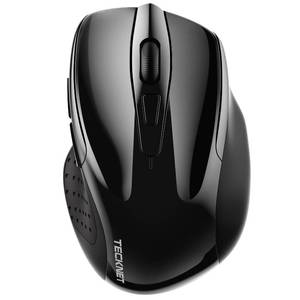 lot 4367 image: TECKNET Wireless Mouse (2.4G & BT5.03.0) Silent 4800 DPI Computer USB A & Bluetooth Mouse 6 Buttons, Wide Compatibility - Black