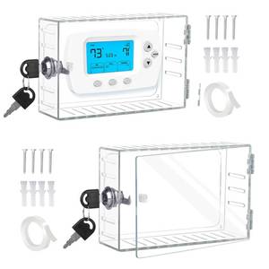 lot 4371 image: Sankoly 2 PCS Large Thermostat Cover with Lock Thermostat Locking Cover Clear Large Thermostat Guard Preventing TamperingDamage, Fits Thermostats 7 L x 4 W x 2 H or Smaller