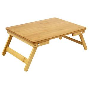 lot 4380 image: WKWKER 100% Bamboo Laptop Desk Flat Surface Lap Stand Table with Folding Legs Portable Table Bed Tray for Workstation Computer Writing Studio (Natural)