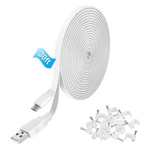 lot 4389 image: Grolebo 9m 30FT Power Extension Cable Compatible with Wyze Cam V3,Wyze Cam Outdoor,Arlo Essential,Eufy,Kasa,Yi,Blink Camera,NestCam Indoor,Micro USB Charging Cord for Security Camera(1pack)
