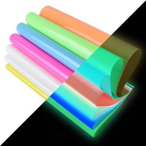 lot 4399 image: Heat Transfer Vinyl Glow in Dark Iron on Vinyl 9 Pack 12x 10 PU HTV Luminous Fluorescent Color for Shirts(Glow in Dark)��
