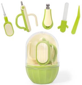 lot 4403 image: Soltdsp 5-in-1 Baby Nail Kit with Storage Case, Cactus Theme Design Including Baby Nail Clippers, Nail Scissors, Nail File, Tweezers & Nose Picker, Newborn Essentials Must Haves for Baby Shower(Green)