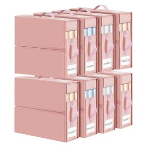 lot 4406 image: DIMJ Bed Sheet Organizers and Storage 8 Pack - Foldable Sheet Organizer for Linen Closet, Bedding Storage Box for organization, Sheets Set Holder for Blanke, Towel (King & Queen Size), Grey