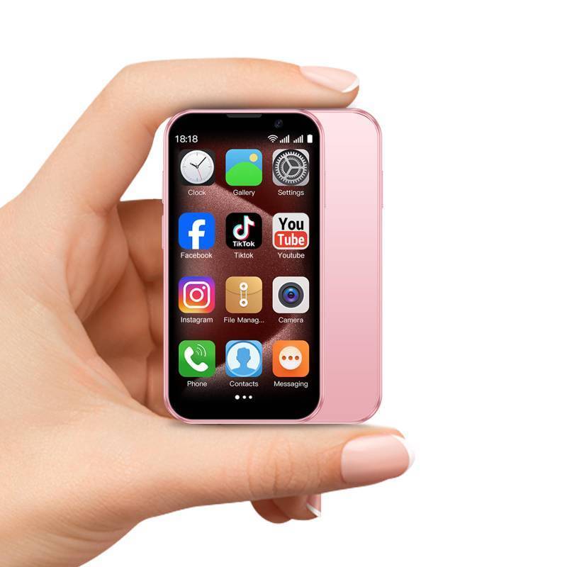 lot 3312 image: Mini phone Unlocked Mini Smartphone for kids 3.0 HD Touch Screen Worlds Smallest Cell Phone Quad Core Dual Sim Card Face ID Android Compact Small Mobile Phones for Student Pocket 2GB16GB Pink