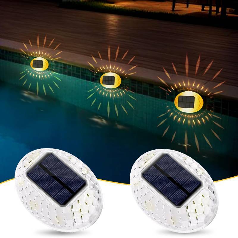 lot 3411 image: Solar Deck Lights Outdoor LED Solarpower Step Lights IP65 Waterproof Powered Solar Fence Light Dusk to Dawn Fence Light For Outside Wall Railing Patio Garden Stair Yard Pool Pathway Changing Lighting