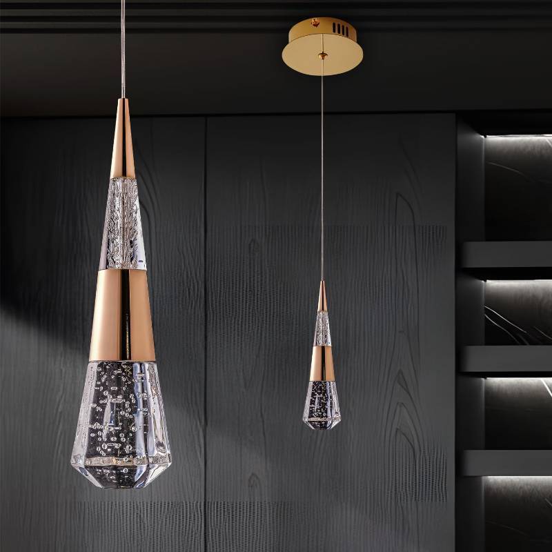 lot 3221 image: SHIANDAR Pendant Light Kitchen Island, Modern Led Pendant Light Kitchen Light Fixture,Luxury Mini Meteor Shower-Style Gold Led Chandelier for Dinning Room, Adjustable Cord Ceiling Hanging