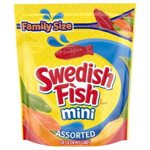 lot 8808 image: SWEDISH FISH Assorted Mini Soft & Chewy  Holiday Candy  Family Size  1.8 lb Bag 832025