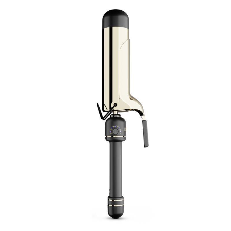 lot 24767 image: HOT Tools 24K Gold Professional 2 Extended Barrel Curling Iron with Clamp for Loose Curls - 24K Gold Technology for Long-Lasting Results & Longer Barrel for Easy Styling - Retail $54