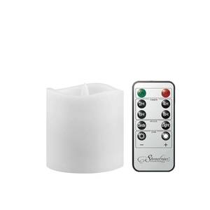 lot 15106 image: 6 Count White Real Wax 3x3 Flameless LED Pillar Candles with Remote and Timer - Retail $15